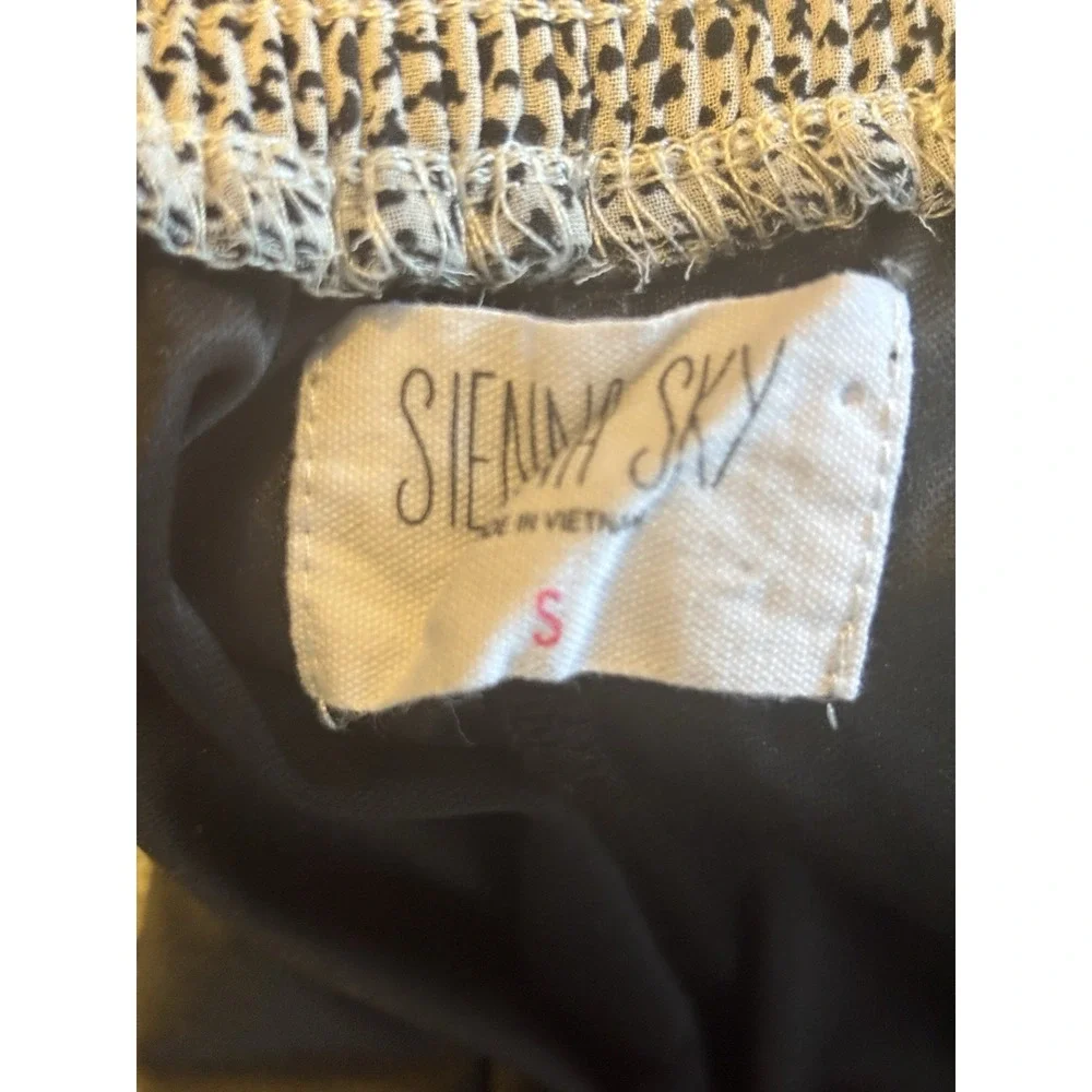 Sienna Sky Women's Size S‎ Black/White Skirt Ruffles Tiered Lined Mini Boho Chic